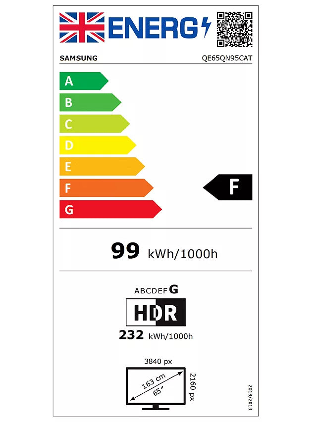 Samsung QE65QN95C 65" 4K Ultra HD QLED Tizen Smart TV with Dolby Atmos - smartappliancesuk