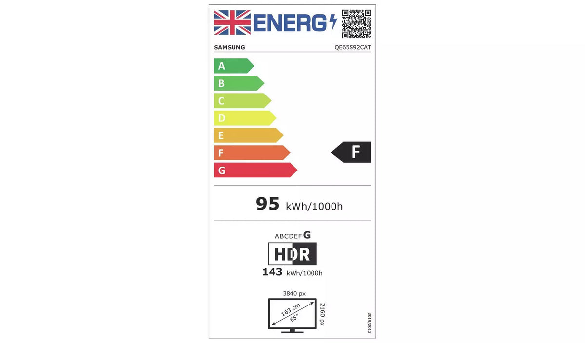 Samsung 65 Inch QE65S92CATXXU Smart 4K UHD HDR OLED TV