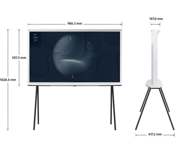 SAMSUNG The Serif QE43LS01BAUXXU 43" Smart 4K Ultra HD HDR QLED TV with Bixby, Alexa & Google Assistant - Cloud White - smartappliancesuk
