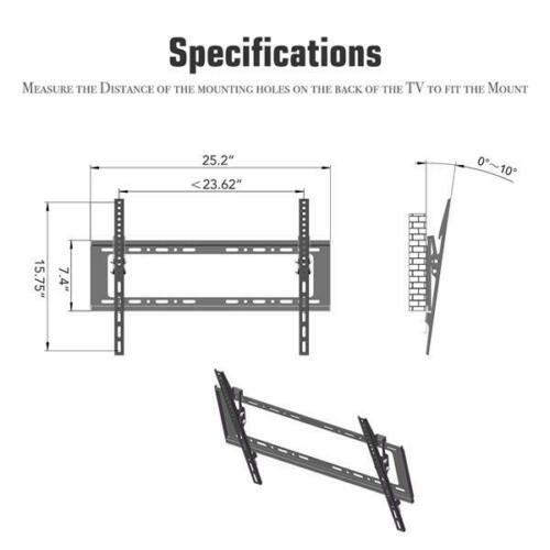 Universal Flat TV Wall Mount - Full Mounting kit - For Tvs 32-75" - smartappliancesuk