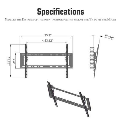 Universal Flat TV Wall Mount - Full Mounting kit - For Tvs 32-75" - smartappliancesuk